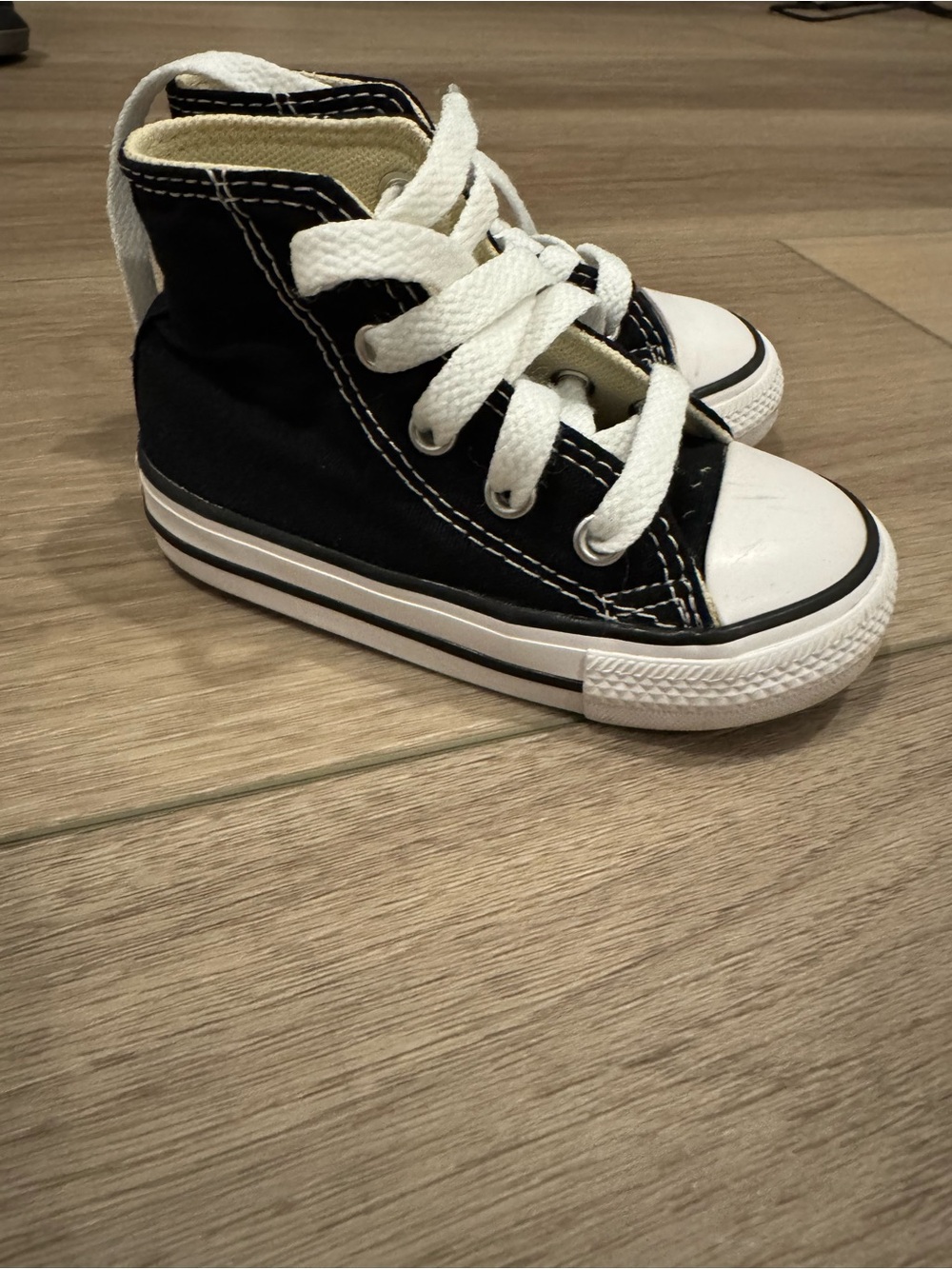 Converse Kids Black and White High-Top Canvas Sneakers